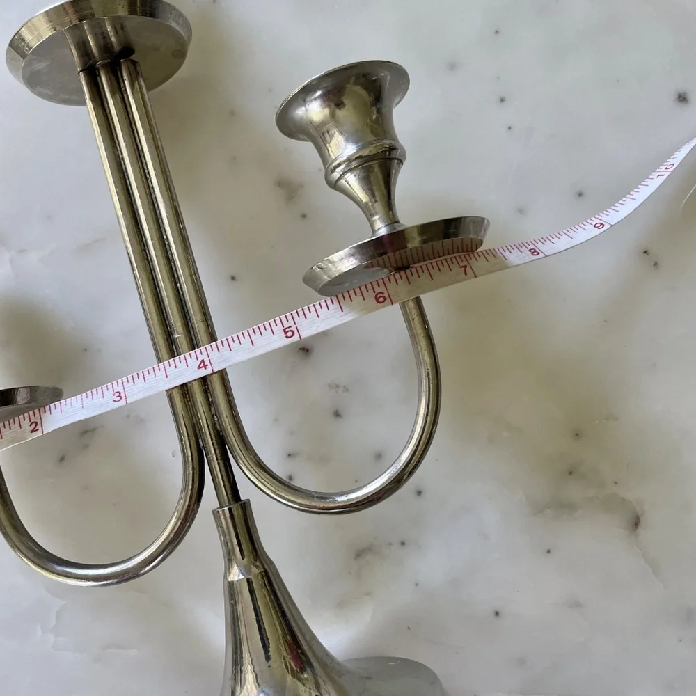 Silver Vintage Mid Century Style Candelabra, Candle Holder